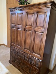 1970’s JOHN WIDDICOMB Colonial Spanish Revival Dark Walnut Bedroom Set Furniture