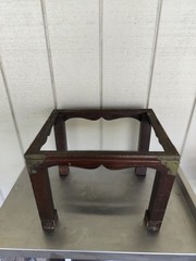 Vintage Korean Wedding Chest Bandaji Brass Hardware Wood Cabinet Stand