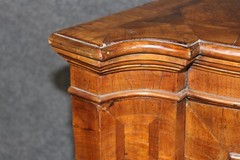 Fine Antique 1780s Italian Burled Walnut Primitive Corner Cabinet Rustic Lock