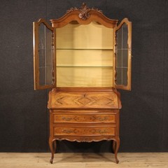 Large vintage display cabinet trumeau bureau bookcase furniture desk 1970s