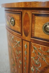 F70335: WELLINGTON HALL Satinwood Adams Painted Demi Lune Cabinet