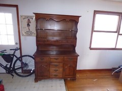 HUTCH Breakfront CABINET Solid Wood Furniture China Cabinet Hutch VINTAGE PICKUP