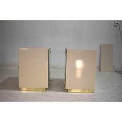 1980s Milo Baughman for Thayer Coggin Cream Lacquer Lighted Modular Bar or China