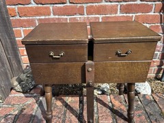 VTG 1950s Sewing Cabinet/End Table Spool-Notions Storage Some Refurbishing Needs