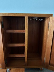 Antique Wood Guatemalan Jewelry Cabinet/Cupboard w/Inlay PLEASE READ