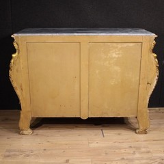 Italian chest of drawers furniture commode lacquered gold wood marble top 900