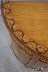 F70335: WELLINGTON HALL Satinwood Adams Painted Demi Lune Cabinet