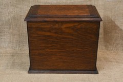 Antique Edwardian Tobacco Pipe Cabinet with Key and Ceramic Tobacco Pot