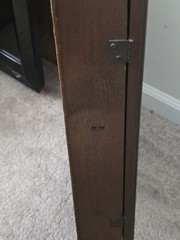 Vintage pipe wall cabinet. Wood And Glass.Sherlock Holmes.16 Slots. Very Nice.