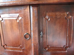 Antique Rare Early American Miniature Mahogany Salesman Sample Corner Cabinet
