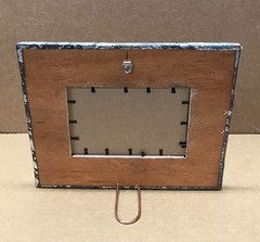 VTG Shabby 11″ Sq. Photo 4×6 Oval Silver Tin Ceiling Picture Frame Old 627-26B