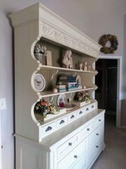 FRENCH COUNTRY IVORY HUTCH CUSTOM MADE RETAIL $4500.00