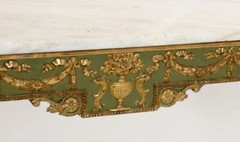 18th century Italian Neoclassical Green Console Table w/Marble top