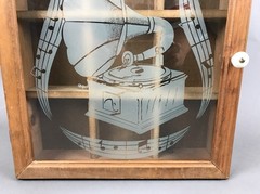 Music Gramophone record player wood hanging wall curio box