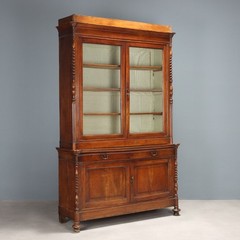 Antique Cupboard Charles X Walnut Drawers Italy XIX Century Original