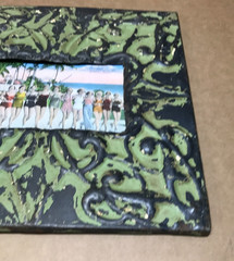 VTG 11×23 Double 4×6 Tin Ceiling Metal Green Photo Picture Frame Old 679-26B