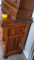 Gorgeous Antique Solid Wood Chest of Drawers with Enclosed Bookcase Cabinet– VGC