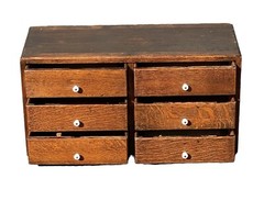 Antique Oak Wood Desktop File Cabinet / Filing Cabinet