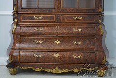 L63333EC: Dutch Style Painted Faux Burl Walnut China Cabinet