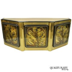 Bernhard Rohne For Mastercraft Acid Etched Brass Tree Of Life Credenza Cabinet