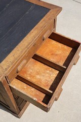 Antique Apothecary Cabinet Slot Machine Stand Wood Drawer Tiger Oak counter VTG