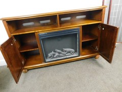 Used VG 57″ Wide Traditional Media Console Entertainment Center Fireplace Heater