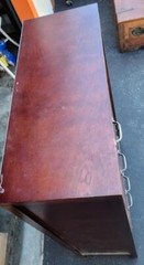 Beautiful Vintage Solid Wood Cabinet – Veneer Finish – Beveled Glass Doors – VGC