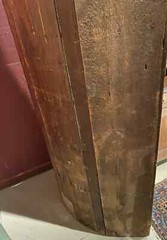 Federal New England Corner Cupboard in Yellow Paint, Glazed Doors & Barrel Back