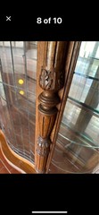 ANTIQUE VICTORIAN AMERICAN OAK CHINA/CURIO CABINET C 1895 w LEADED GLASS
