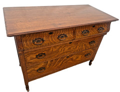 Antique American Quarter-Sawn White Oak Dresser, Chest of Drawers, Buffet