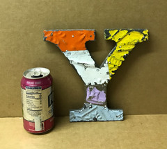 Decorative Salvaged Tin Ceiling 8″ Patchwork Mix Color Letter Y Metal 170-26B