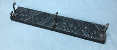 Vintage Decorative Black 22″ Tin Ceiling Metal 3 Hook Rack Old 149-25B