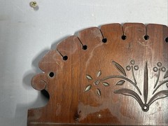 19thC Antique VICTORIAN Era EASTLAKE Old CARVED Flower WALNUT Wall CURIO CABINET