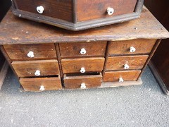 c1903 AMERICAN bolt & SCREW co. DAYTON, OH octagonal hardware store cabinet 98dr