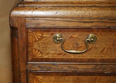 EXQUISITE ANTIQUE 1800 SHERATON INLAID HOUSEKEEPERS CUPBOARD WARDROBE DRAWERS