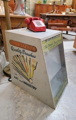 Vintage Industrial / Commercial Fixture Paintbrush Point of Sale Cabinet Art