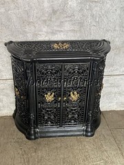 SUPERB 19th CENTURY FRENCH CAST IRON AND BRONZE CABINET / DRY BAR. ETERNAL FLAME