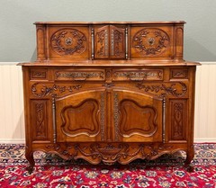 Antique French Buffet Sideboard Server Cupboard Panetiere Highly Carved Oak