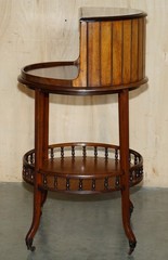 ANTIQUE VICTORIAN 1880 MAHOGANY CUT GLASS CRYSTAL SPINNING DRINKS CABINET TABLE