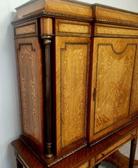 19th C French Marquetry and Ormolu Cabinet on Stand