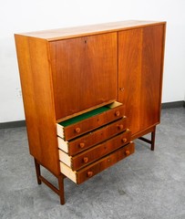Mid Century Danish Modern Credenza Sideboard 4 Drawers Teak Oak Mcm Denmark Mcm