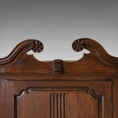 Antique Georgian Corner Cabinet, English, Oak, Wall Hanging Cupboard, Circa 1780