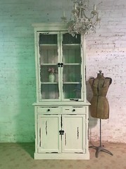 Painted Cottage Shabby Chic Romantic Handmade China Cabinet