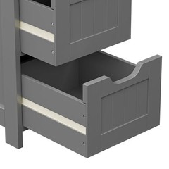 Slim Wood Bathroom Sideboard 4 Drawers Gray Narrow Storage Cabinet Toilet Paper