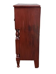 19TH C ANTIQUE COUNTRY PRIMITIVE GRAIN PAINTED JELLY CUPBOARD / KITCHEN CABINET