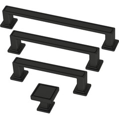 Franklin Brass 10 Pack Matte Black Cabinet Handles 3-3/4 inch (96mm) for