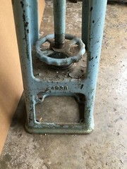 VTG Steampunk Industrial House Shop Garage Jack Floor Lamp Old Blue 349-26B