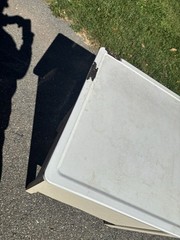 Vintage White Antique 1930-40’s Farmhouse Shabby cabinet Porcelain Top