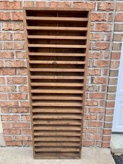 Vintage 55.5” Mail Letter Sorting Cubby Office Printers Wood Cabinet