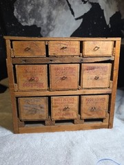 Windsor Cheese Box Parts Cabinet Store Display Hand Made 9 Drawer 12x12x12